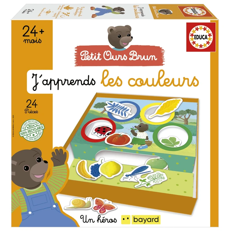 Educa - The Game to Learn How to Combine and distinguish The Basic Colours | The Little Brown Bear. Classify The Elements According to The corresponding Colour (19877)