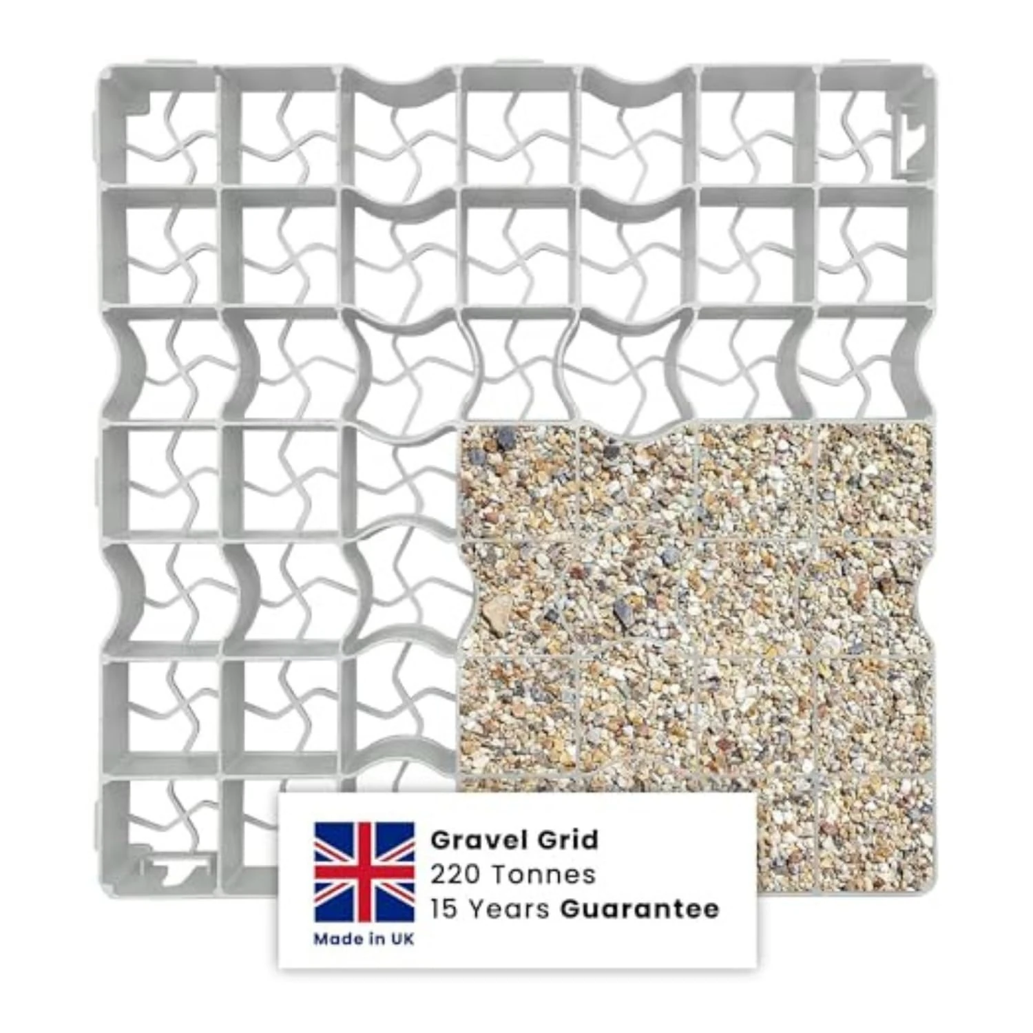 Neat Plastics Coloured Gravel Grid for Driveways, Driveway Grids, Shed Base Plastic Grid, Gravel Membrane, Plastic Sheds for Outdoor Use - Durable Garden Shed Base in Vibrant Gravel Colour - 60 Grids