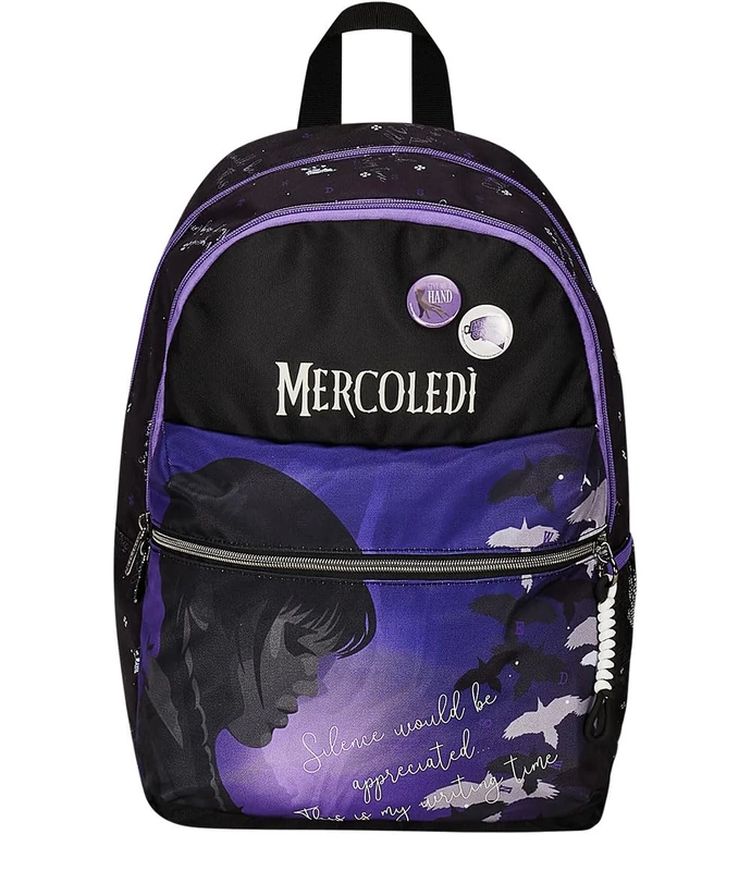 Seven Wednesday School Backpack – Be The Strange You Want To – Double Compartment Backpack – Bottle Pocket, Girl Weekday Backpack – Maxi Capacity, purple, Taglia unica, Rucksack Backpacks