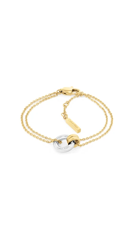 Calvin Klein Women's DUALITY Collection Doble Chain Bracelet in Two-Tone with Charms - 35000632