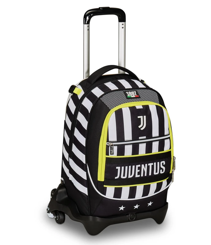 Seven Juventus FC 3 in 1 Triple Use Backpack with Detachable Trolley, Bottle Pocket, Crossover System, Travel School Backpack, Child Boy, Multi-Coloured, One Size