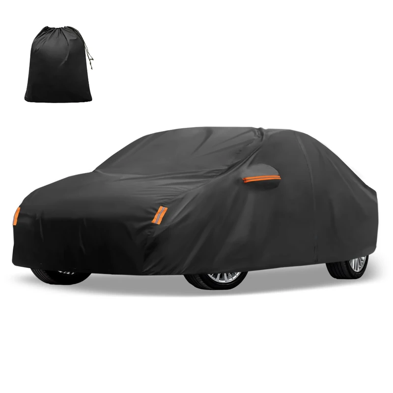 X AUTOHAUX Car Cover for Toyota Camry 2007-2022 Aluminum Film Outdoor Waterproof Sun Rain Snow Hail Protection with Driver Door Zipper