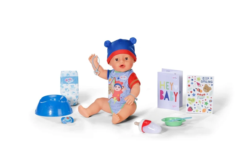 BABY born Jonas 43cm, Baby Doll with 10 lifelike functions and accessories- Suitable for Children Aged 3+