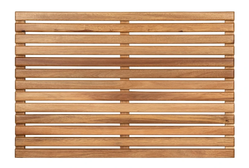 WENKO Acacia Indoor & Outdoor Shower Grate, Made of Acacia Wood for Indoor and Outdoor Use, for Shower or Pool, Non-Slip 55 x 55 cm