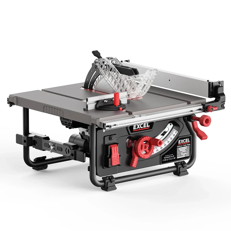 EXCEL 10" Table Saw with Powerful 1800W Motor 254mm, Perfect for Woodworking Projects