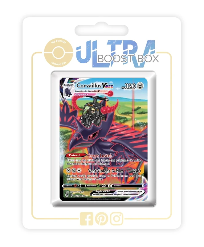 Corvaillus VMAX (Corviknight VMAX) TG19/TG30 Alternative Shiny Pokémon Gallery - Ultraboost X Epée et Bouclier 12 Tempête Argentée - Box of 10 Pokemon French Cards