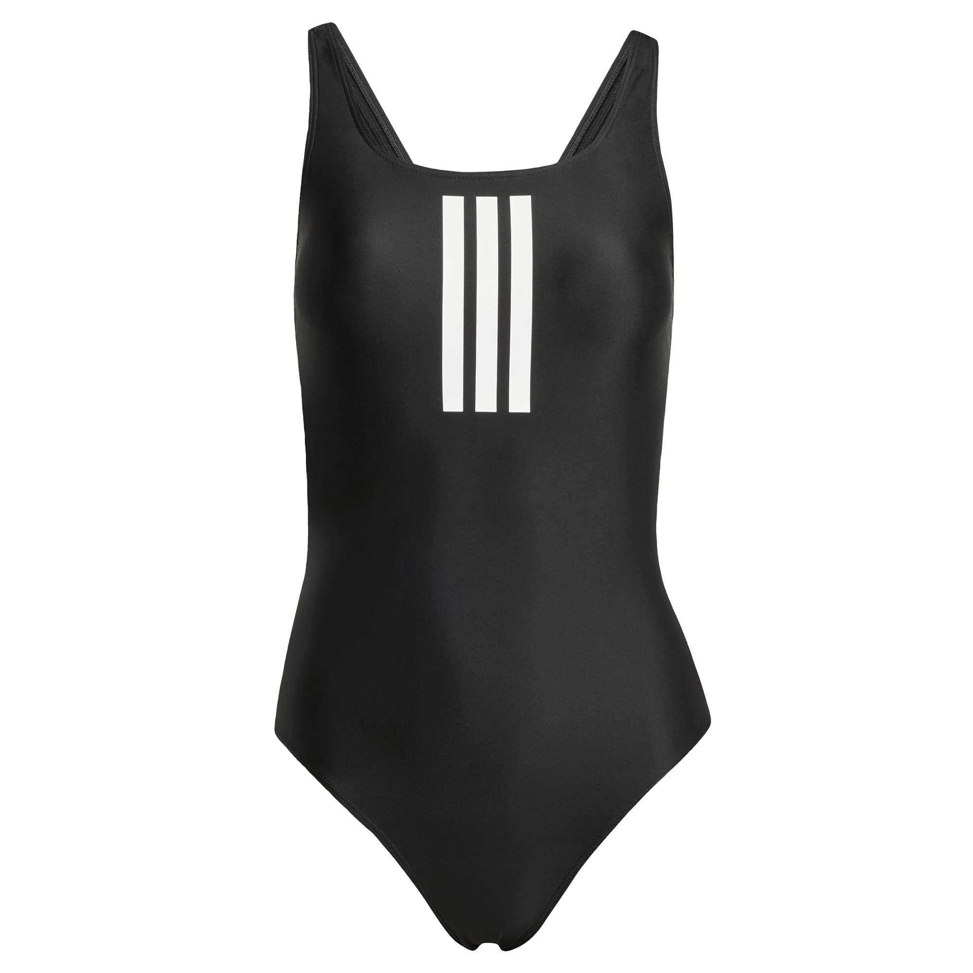 adidas Women's 3 Stripes V-Back Swimsuit, Black/White, 42