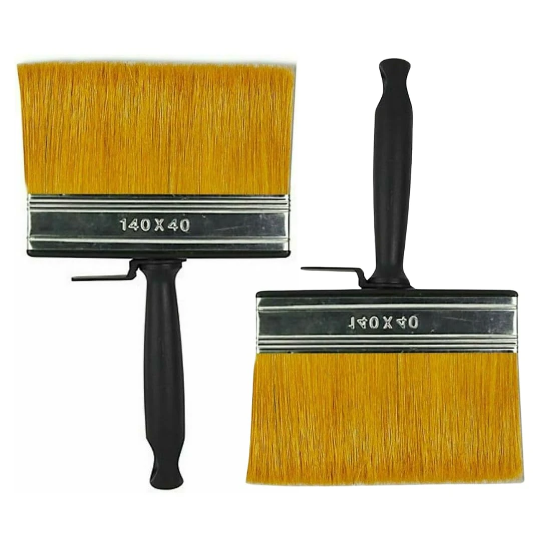 2 Large Paint Brushes - 12cm Paint Brush for Interior and Exterior Use, Ideal for Staining, Sealing and Painting Sheds, Fences, Floors, Decks and Concrete, Soft Synthetic Filament Bristles