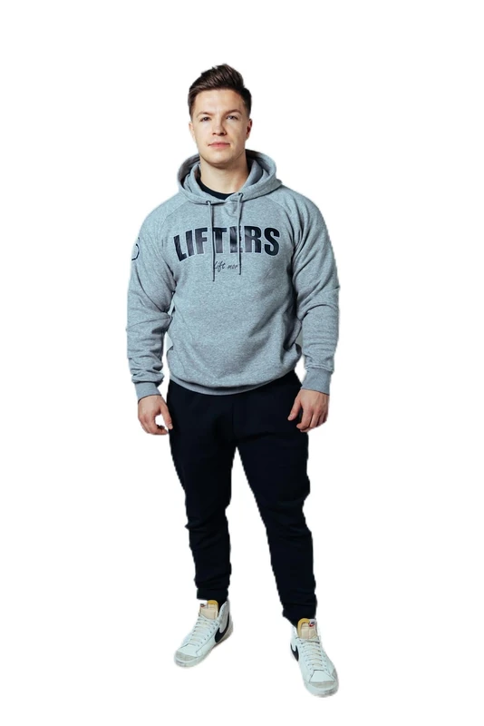 Lifters Wear Men's Unisex-Hoodie Hooded Sweatshirt, Grey Melange, XS - Image 1