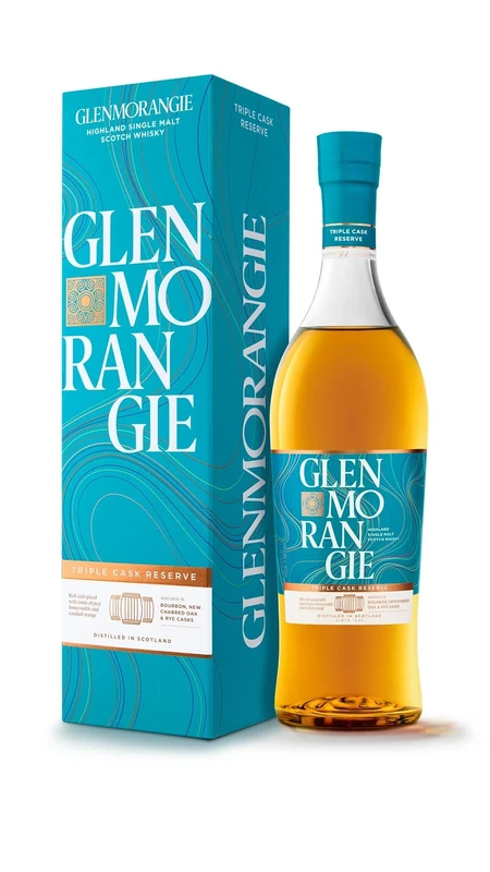 Glenmorangie Triple Cask Reserve, Matured in Bourbon, New Charred Oak & Rye Casks, Gift Box, 70cl