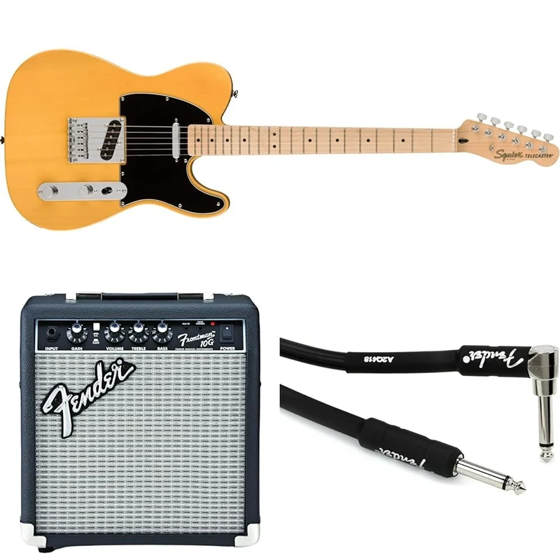 Fender Bundle: Affinity Series Telecaster, Butterscotch Blonde + Frontman 10G Amp + Instrument Cable