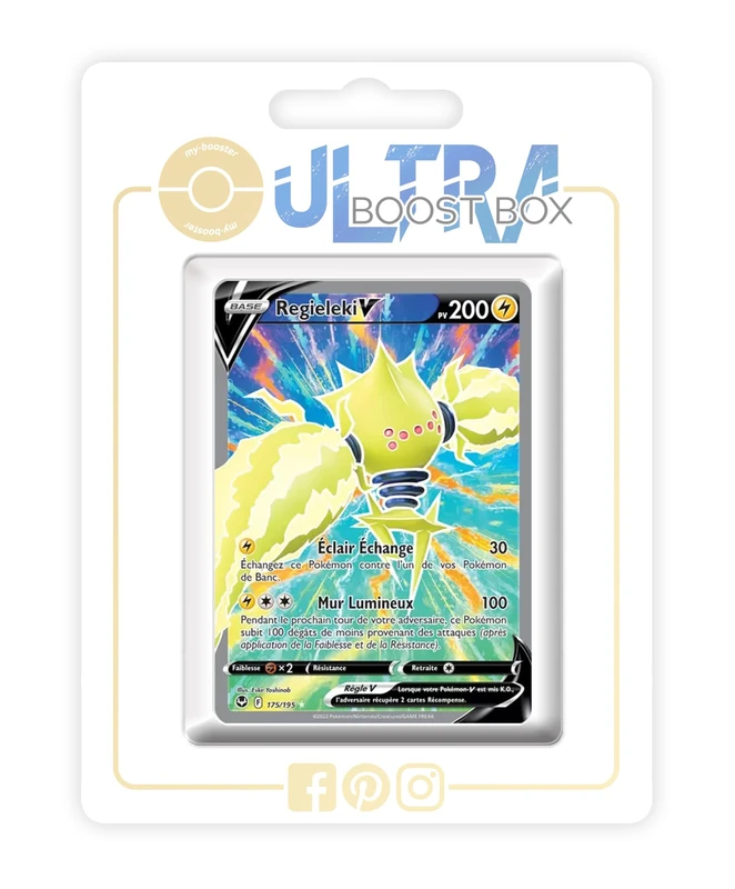 Regieleki V 175/195 Full Art - Ultraboost X Epée et Bouclier 12 Tempête Argentée - Box of 10 Pokemon French Cards