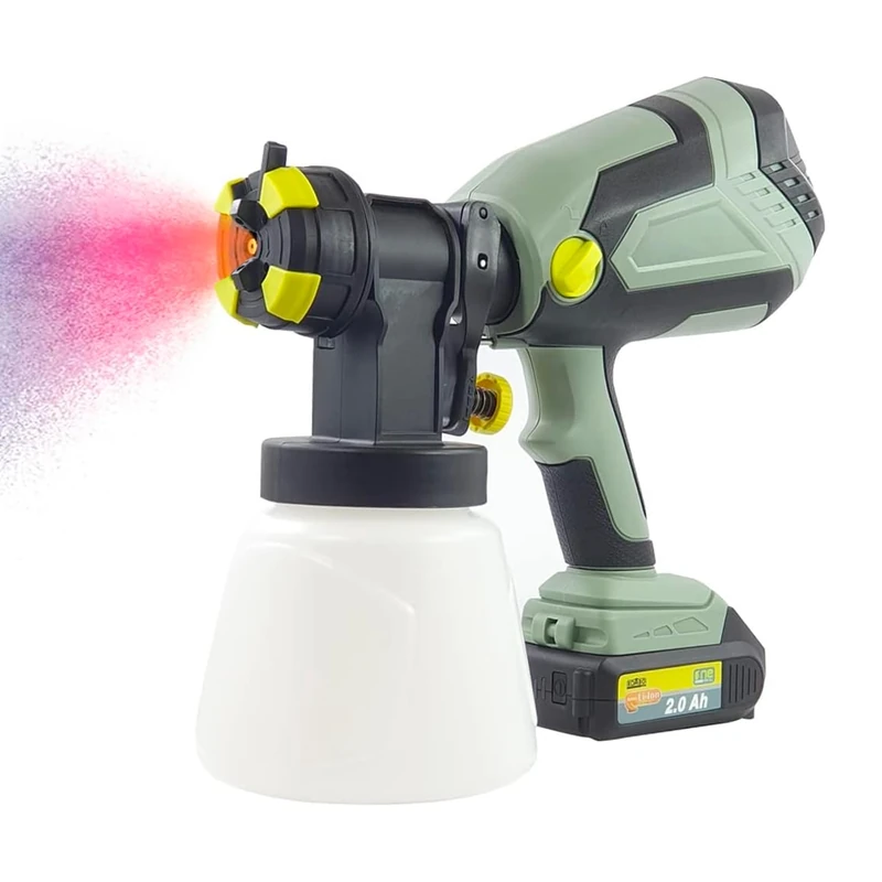 Avilia HVLP 20V Battery Spray Paint with Flow Regulator – Low Pressure Technology, 3 Nozzles, Ideal for DIY, Wood and Metal