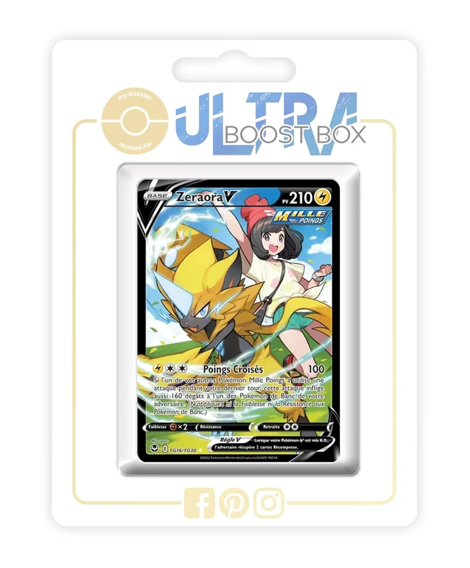 Zeraora V TG16/TG30 Rapid Strike Shiny Pokémon Gallery - Ultraboost X Epée et Bouclier 12 Tempête Argentée - Box of 10 Pokemon French Cards