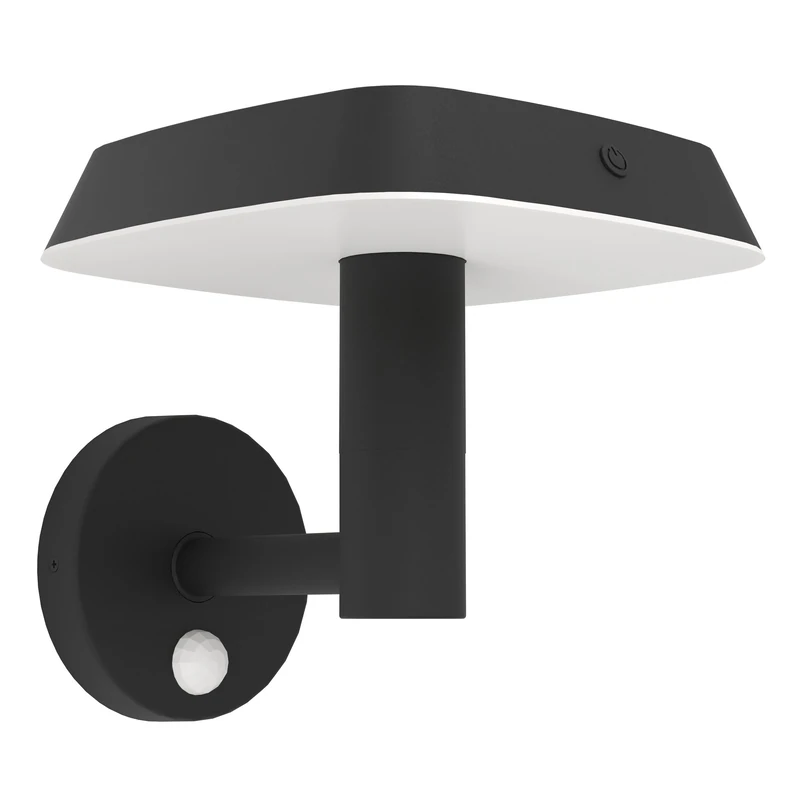 Eglo LED Outdoor Wall lamp Dreoli, Solar Light Fixture with Motion Detector, Porch Lighting Made of Black Plastic, IP44
