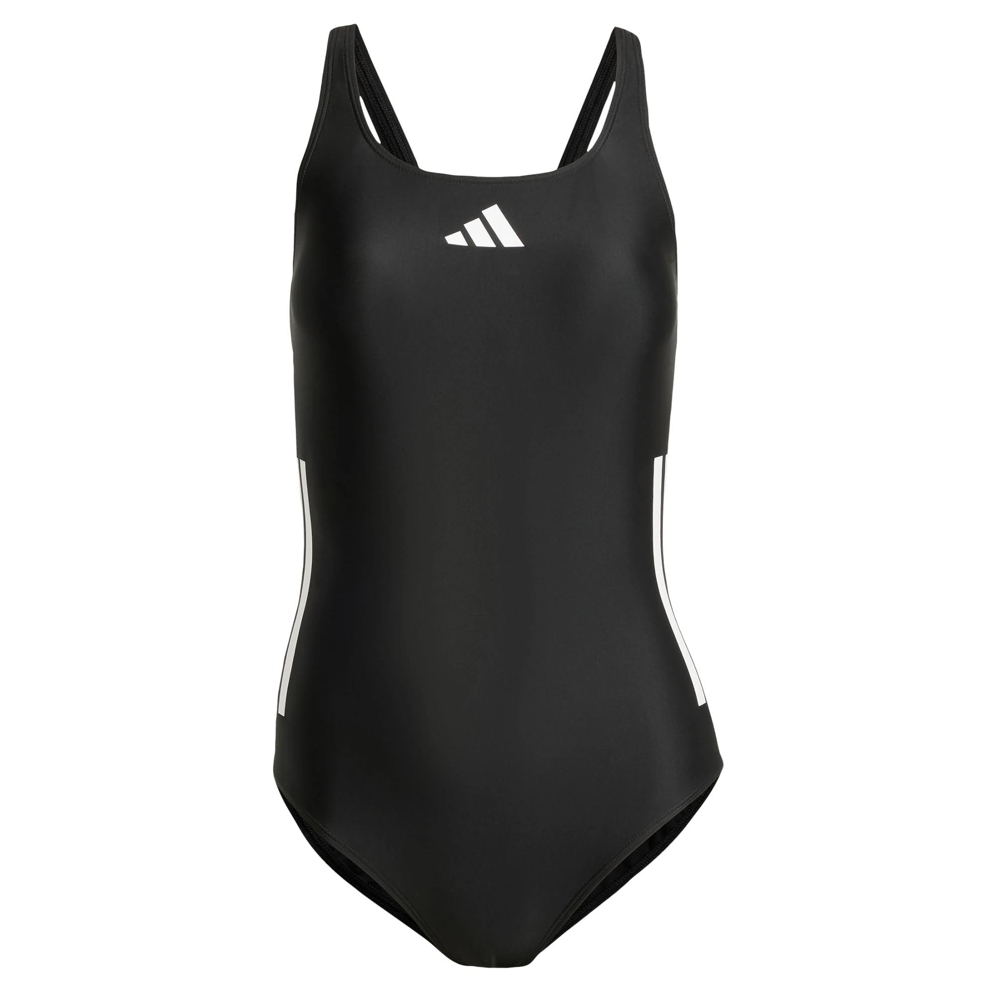 adidas Women's 3 Stripes C-Back Swimsuit, Black/White, 40