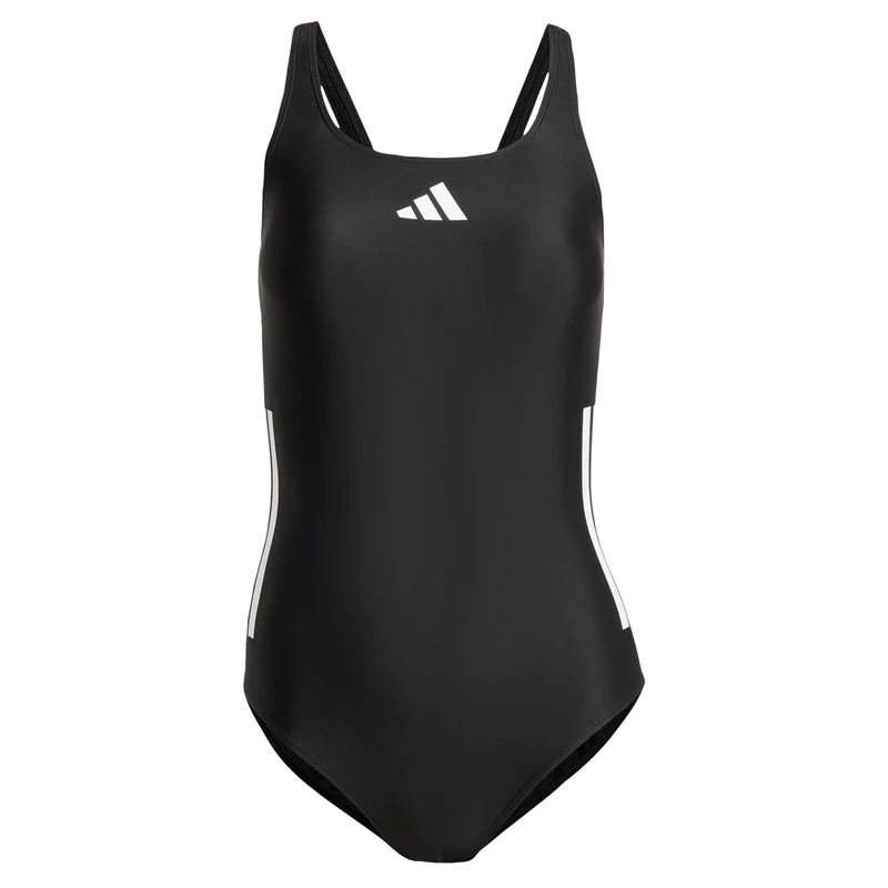 adidas Women's 3 Stripes C-Back Swimsuit, Black/White, 42