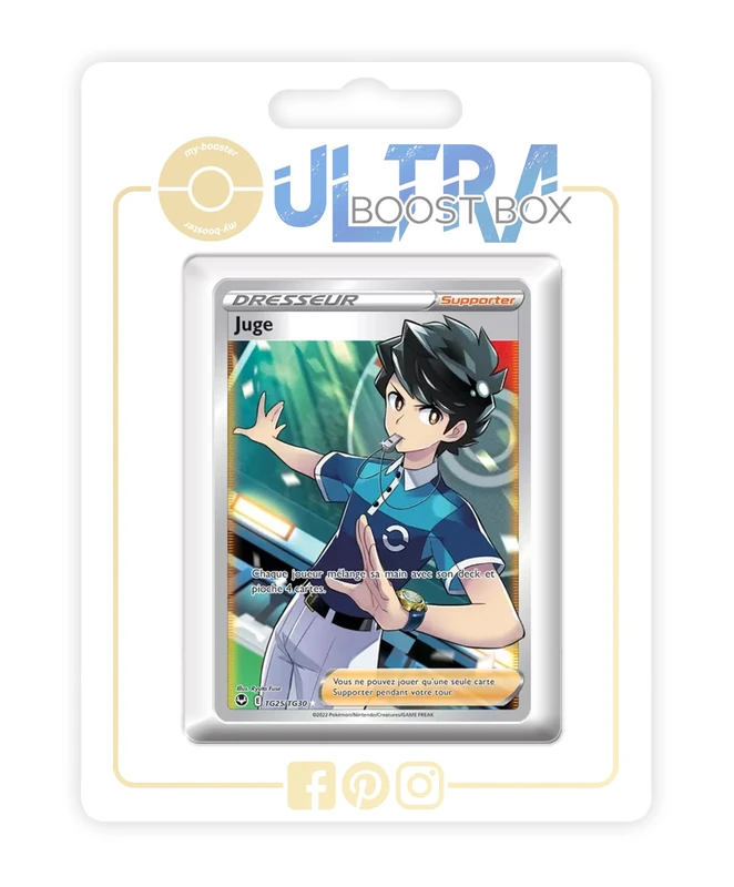 Juge (Judge) TG25/TG30 Shiny Full Art Trainer - Ultraboost X Epée et Bouclier 12 Tempête Argentée - Box of 10 Pokemon French Cards