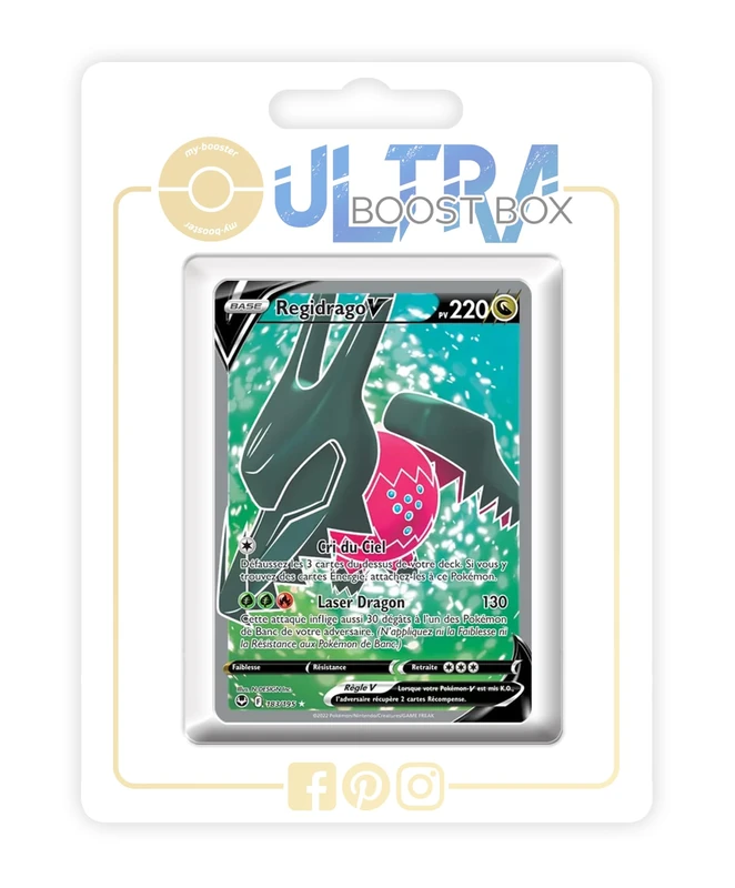 Regidrago V 183/195 Full Art - Ultraboost X Epée et Bouclier 12 Tempête Argentée - Box of 10 Pokemon French Cards