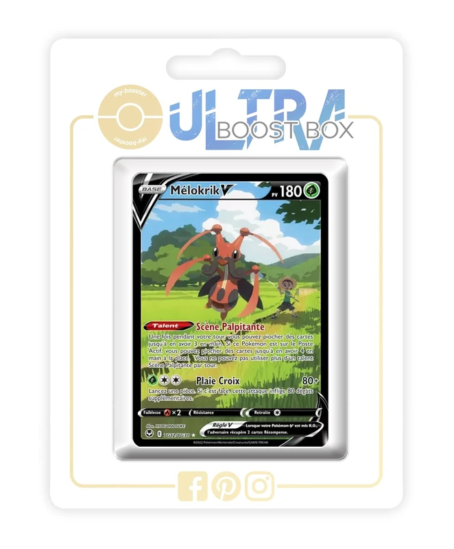 Mélokrik V (Kricketune V) TG12/TG30 Alternative Shiny Pokémon Gallery - Ultraboost X Epée et Bouclier 12 Tempête Argentée - Box of 10 Pokemon French Cards
