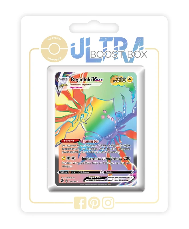 Regieleki VSTAR 198/195 Shiny Rainbow - Ultraboost X Epée et Bouclier 12 Tempête Argentée - Box of 10 Pokemon French Cards