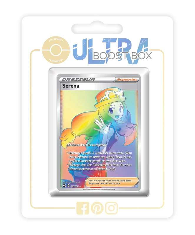 Serena 207/195 Shiny Rainbow Trainer - Ultraboost X Epée et Bouclier 12 Tempête Argentée - Box of 10 Pokemon French Cards