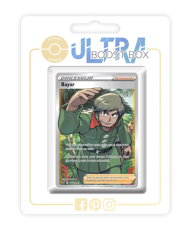 Bayar (Brandon) 188/195 Full Art Trainer - Ultraboost X Epée et Bouclier 12 Tempête Argentée - Box of 10 Pokemon French Cards