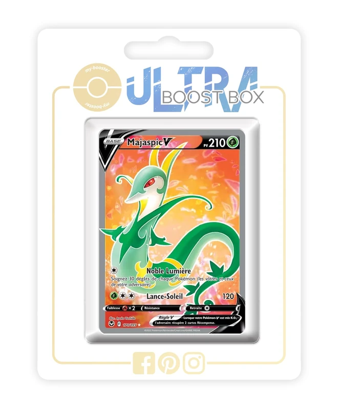 Majaspic V (Serperior V) 170/195 Full Art - Ultraboost X Epée et Bouclier 12 Tempête Argentée - Box of 10 Pokemon French Cards