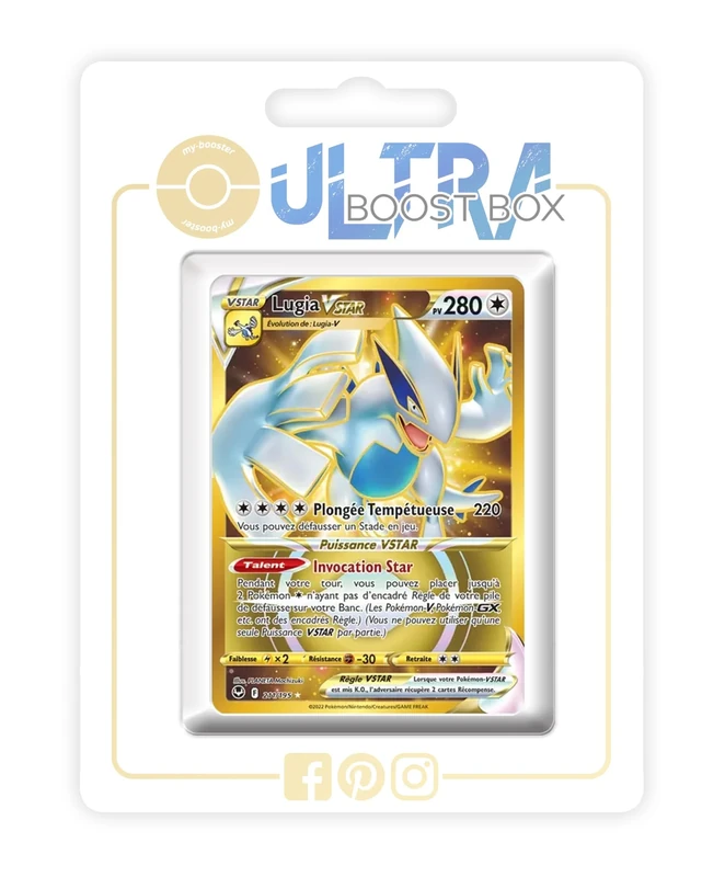 Lugia VSTAR 211/195 Shiny Gold - Ultraboost X Epée et Bouclier 12 Tempête Argentée - Box of 10 Pokemon French Cards