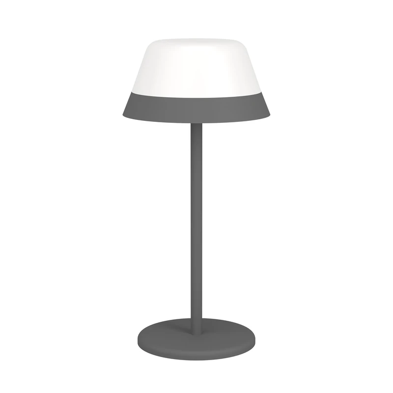 Eglo LED Outdoor Table lamp Meggiano, dimmable Camping lamp, Cordless Outside Garden Light with Hanging lampshade, USB, Plastic in White and Grey, Warm White, RGB, IP54