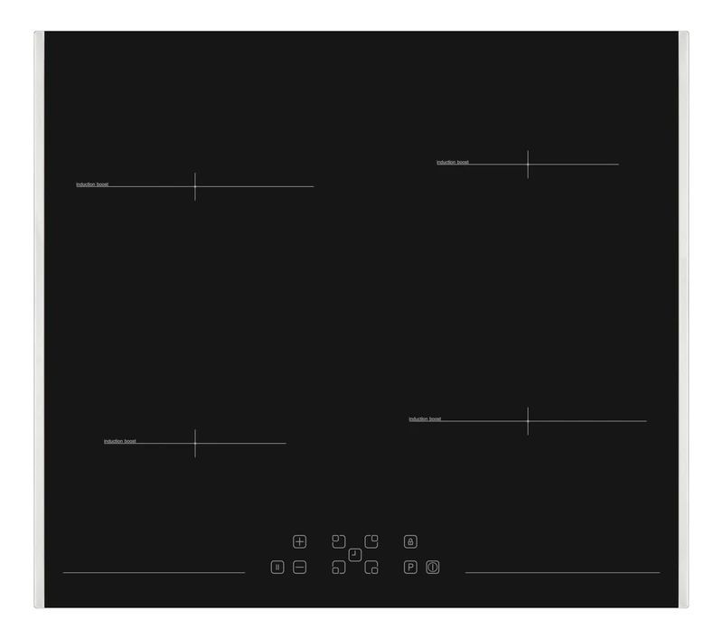 Sharp KH-6I19FT0K-EU Induction Hob 60 cm with 4 Zones, PowerBoost, TouchControl, Side Stainless Steel Frame