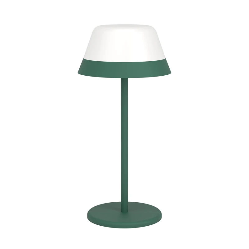 Eglo LED Outdoor Table lamp Meggiano, dimmable Camping lamp, Cordless Outside Garden Light with Hanging lampshade, USB, Plastic in White and Green, Warm White, RGB, IP54