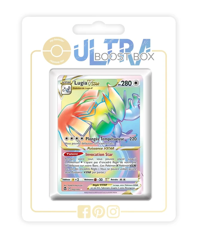 Lugia VSTAR 202/195 Shiny Rainbow - Ultraboost X Epée et Bouclier 12 Tempête Argentée - Box of 10 Pokemon French Cards