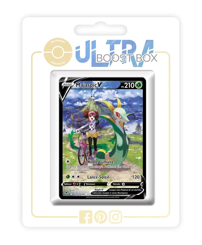 Majaspic V (Serperior V) TG13/TG30 Alternative Shiny Pokémon Gallery - Ultraboost X Epée et Bouclier 12 Tempête Argentée - Box of 10 Pokemon French Cards