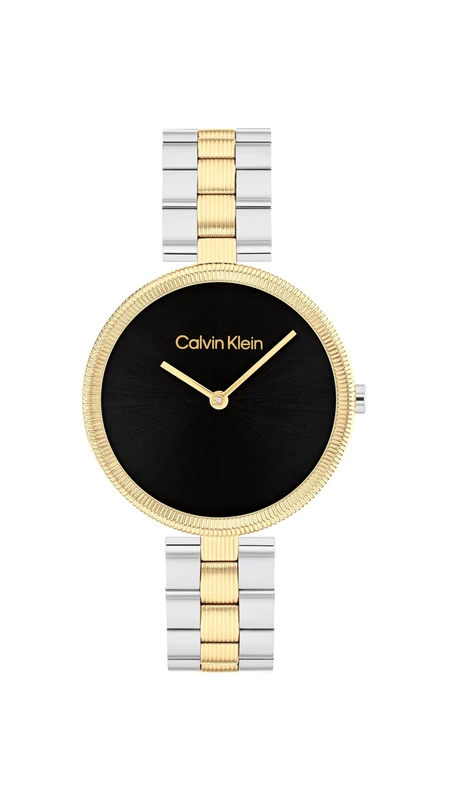 Calvin Klein Two Hand Quartz Movement Watch for Women Gleam Collection with Two-Tone Stainless Steel Bracelet - 25100012