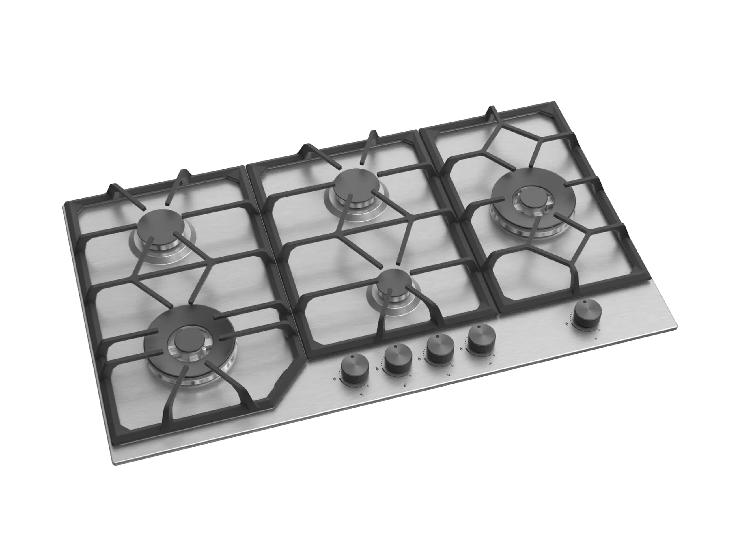 ViandPro - 90cm 5 Burner Stainless Steel Hob with 2 Wok Burners