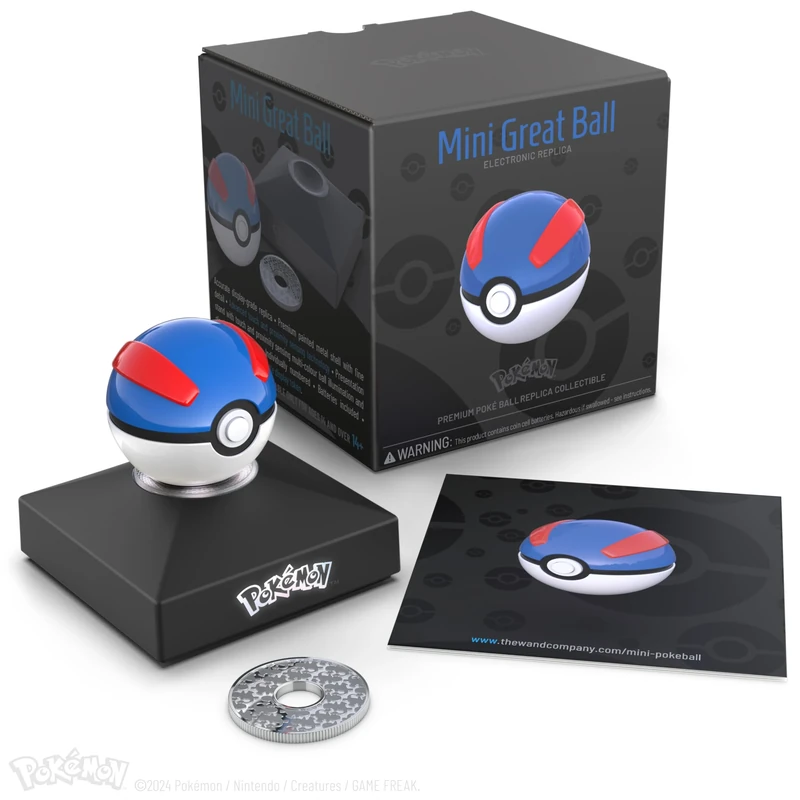The Wand Company Pokémon Trainer Mini Poké Ball authentic replica (Mini Great Ball)