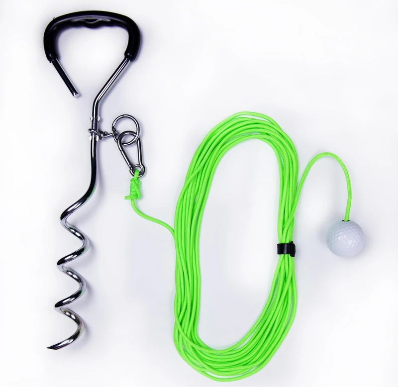 SWING AWAY! Golf Training Tool for Drivers & Irons - Practice Your Golf Swing in The Backyard with A Real Golf Ball & Experience 50 Feet of Ball Flight Feedback - for Golfers of All Ages (Neon Green)