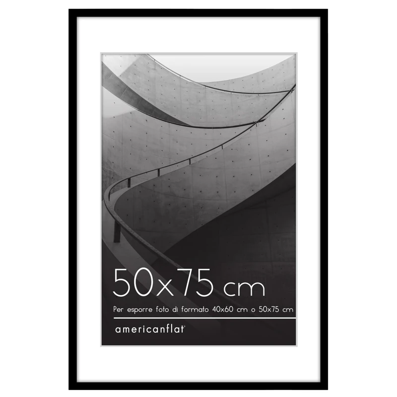 Americanflat 50 x 75 cm Black Frame 40 x 60 cm with Mount or 50 x 75 cm without Mount 75 x 50 cm with Thin PVC and Plexiglass Edge