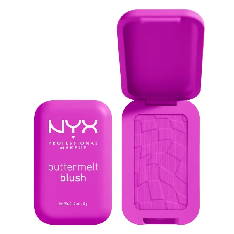 NYX Professional Makeup Buttermelt Powder Blush, Up To 12H Wear, Seamless Blending, Fade and Transfer Resistant, With Shea and Mango Butter, Vegan Formula, Shade: All The Butta