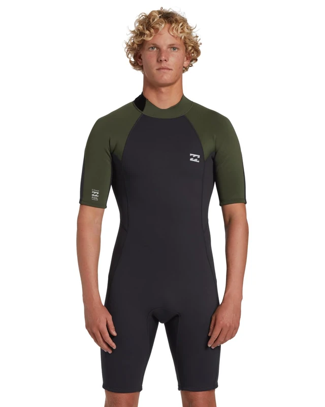 Billabong Back Zip Short Sleeve Springsuit 202 FOIL BZ SS SPRING Young Mens Green M - Image 1