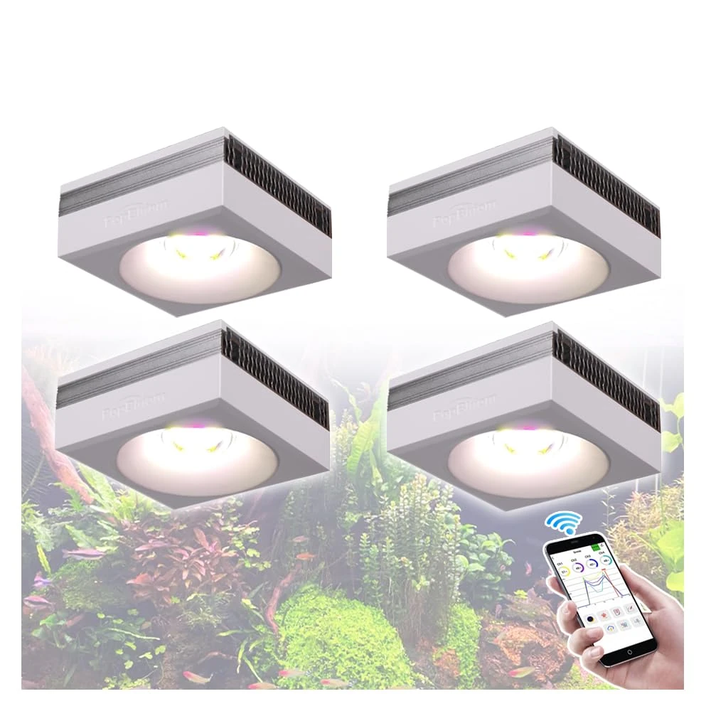 PopBloom LED Aquarium Lighting Planted Tank Full Spectrum Freshwater LED Aquarium Lighting Fish Tank Light, for 180-240cm 72inch-96inch Aquatic Plants Tropical Fish Tanks (4 lamp+Hang Wire)