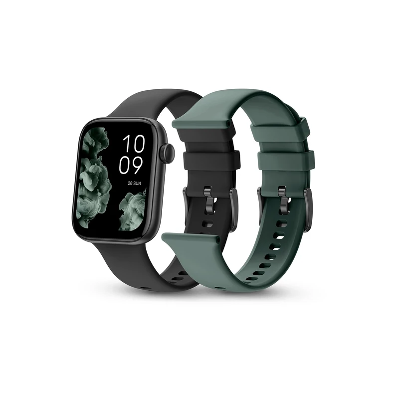 SPC Smartee Duo 2 - Smartwatch with Interchangeable Strap, 1.78 Inch AMOLED Display, Large Battery 7 Days, +100 Sports Modes, IP68, Bluetooth Calls, Android and iOS - Colour Black/Green