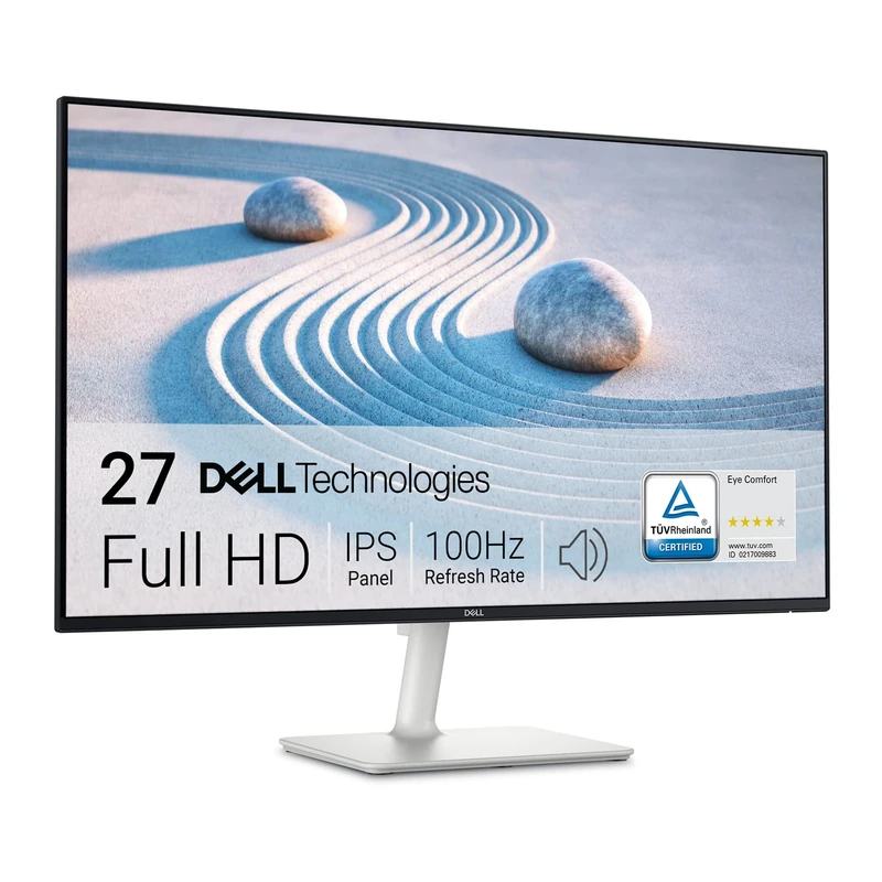Dell S2725H 27 Inch Full HD (1920x1080) Monitor, 100Hz, IPS, 4ms, 99% sRGB, Built-in Speakers, Ultrathin Bezel, 2x HDMI, 3 Year Warranty, White