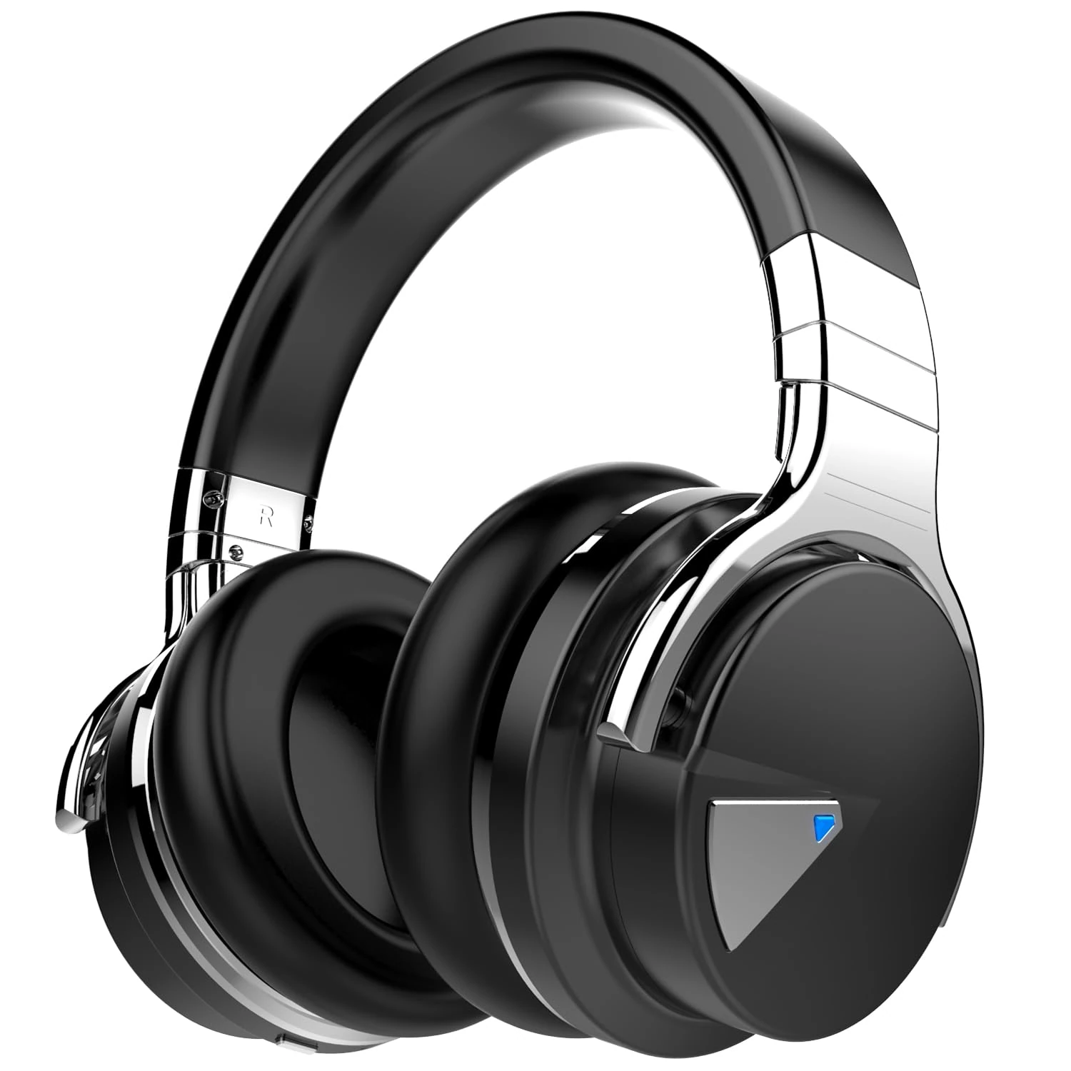 GarageRock E7 Active Noise Cancelling Headphones Bluetooth and Wireless Headphones Over Ear with Microphone Deep Bass, Comfortable Protein Earpads, 30 Hours Playtime for Travel/Work, Black