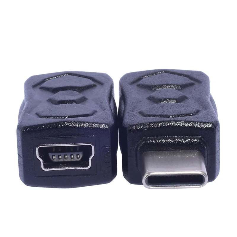 Shuade Mini USB Female To Type C Male Conversion Adapter Converter Black Support 5V2A Charging & 480Mbps Data Transfer Converter Connectors Support Charging Data Transfer - Image 1