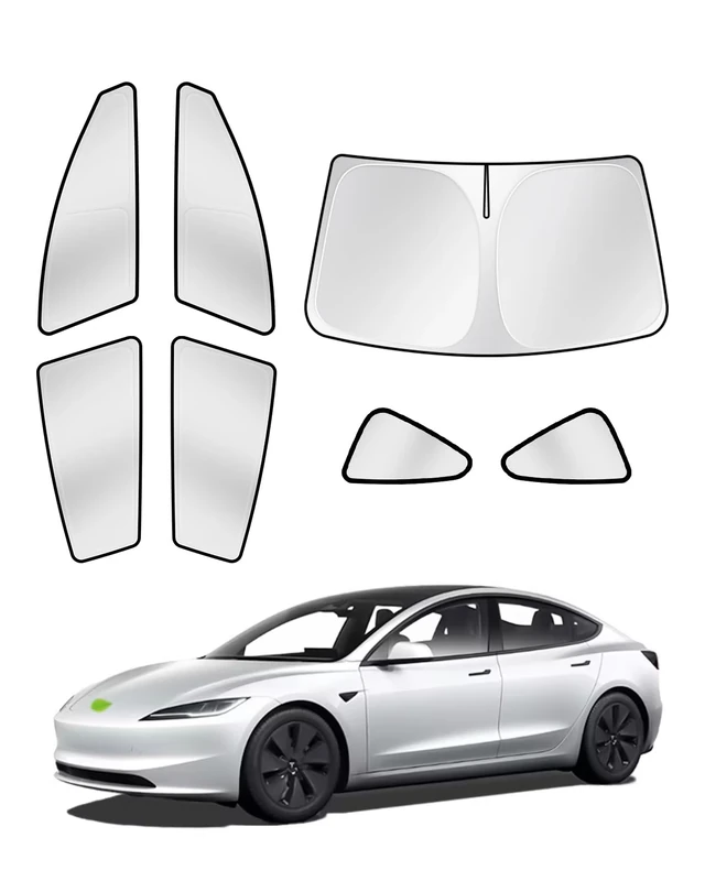 Canvcle Sunshades for Tesla Model 3 2016-2025 Accessories Windshield Sun Shade Side Rear Window Shade Cover Sun Visor Shield Privacy Protection Keep Vehicle Cool 7PCS