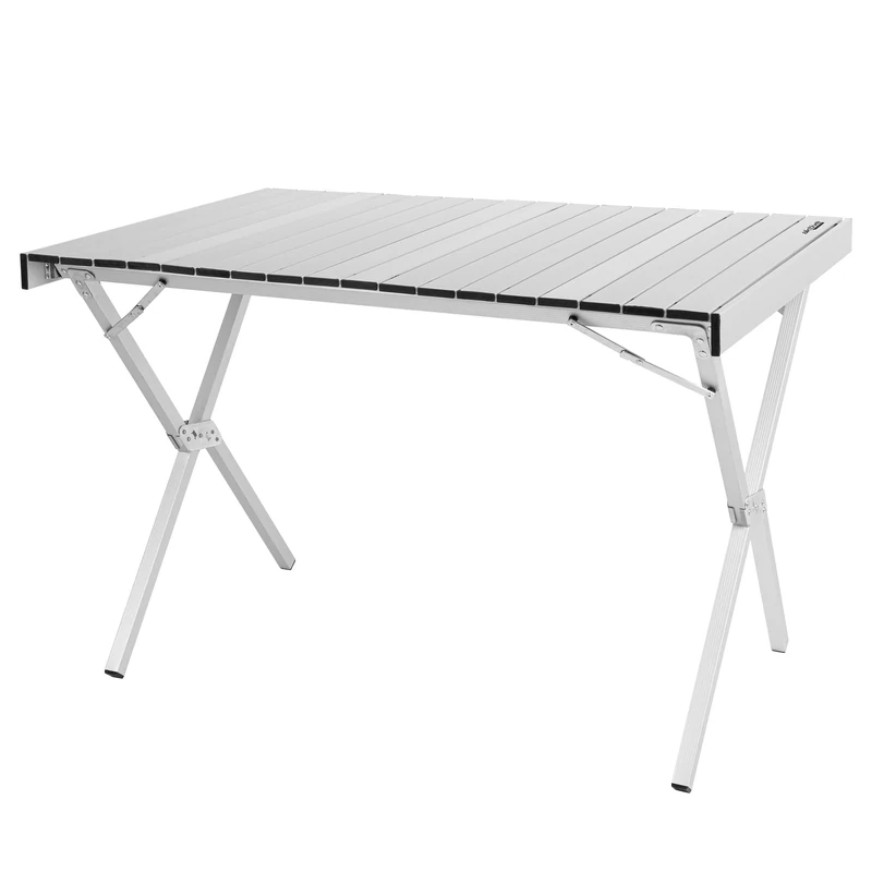 AKTIVE Folding Camping Table, 108 x 71 x 72 cm, Non-Slip Stops, Aluminium Table and Frame, Supports 30 kg, Compact Folding, Carry Bag Shoulder Handle, Folding Tables (63050)