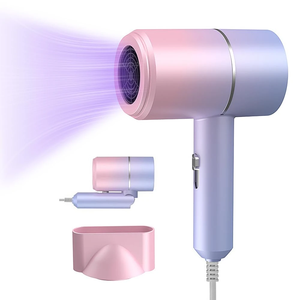 Hojalis Foldable Travel Professional Hair Dryer - Small, Powerful with Hot & Cold Button, Fast Drying Ionic for Women, Men, Salon, Home, Travel