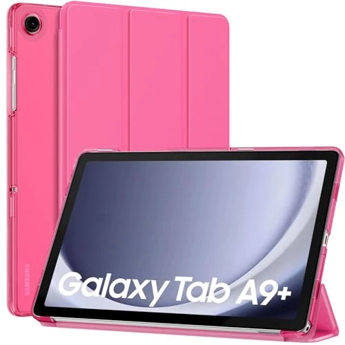 MoKo Case for Galaxy Tab A9+/A9 Plus 11 inch 2023, Slim Stand Protective Smart Cover with Hard PC Translucent Back Shell for Tab A9 Plus Tablet (SM-X210/X216/X218), Auto Wake/Sleep, Persian Pink - Image 1